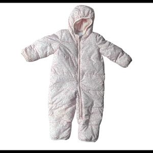 GAP Kids Pink White Cheetah print Snow Suit Coat Size  12-18M
